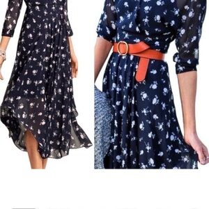 Cabi Navy Floral Dream Dress with Slip